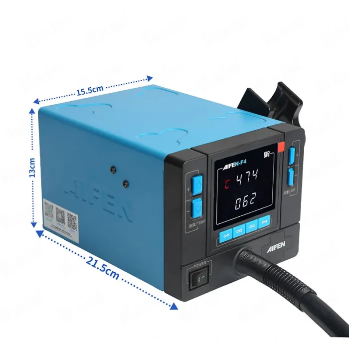 Паяльная станция термовоздушная Aifen F4 / 100 – 500°C / 4 канала памяти / 6 насадок / 1000 Вт