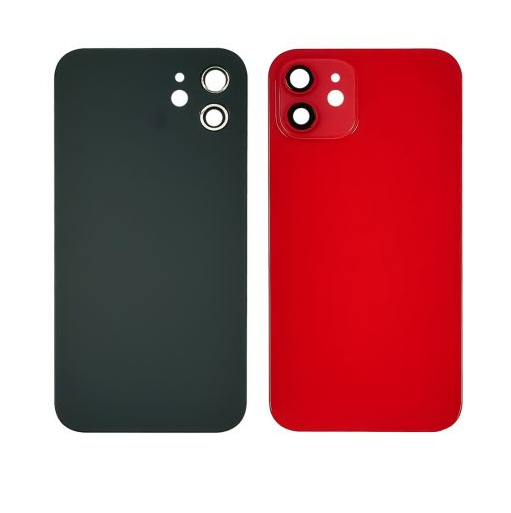 Заднее стекло корпуса для Apple iPhone 12 Mini красное со стеклом камеры