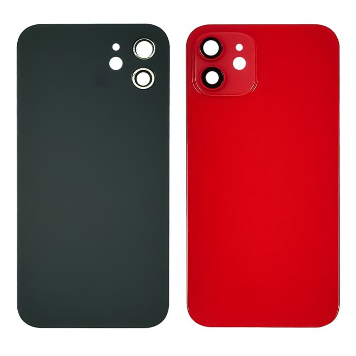 Заднее стекло корпуса для Apple iPhone 12 Mini красное со стеклом камеры