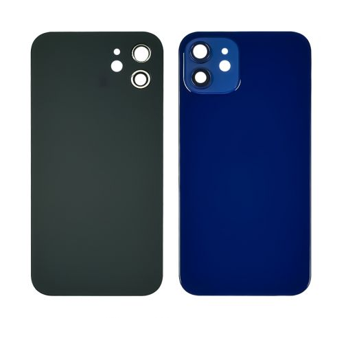 Заднее стекло корпуса для Apple iPhone 12 Mini синее со стеклом камеры