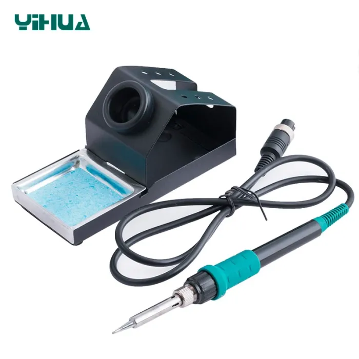 Паяльна станція YIHUA 898BD+ 2 в 1 фен / паяльник / цифрова індикація / турбінна / 3 насадки / 750 Вт