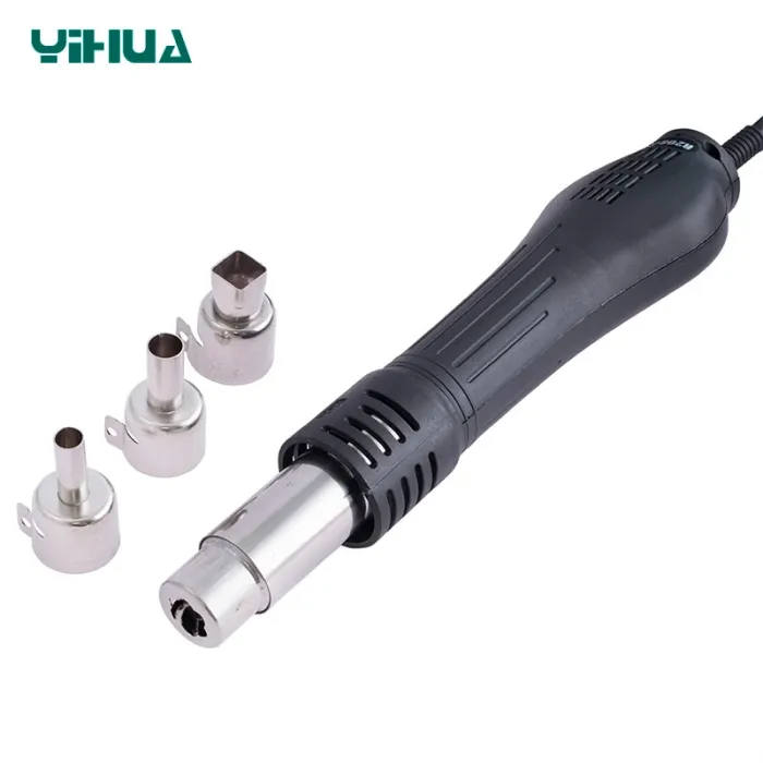 Паяльная станция YIHUA 898BD+ 2 в 1 фен / паяльник / цифровая индикация / турбинная / 3 насадки / 750 Вт