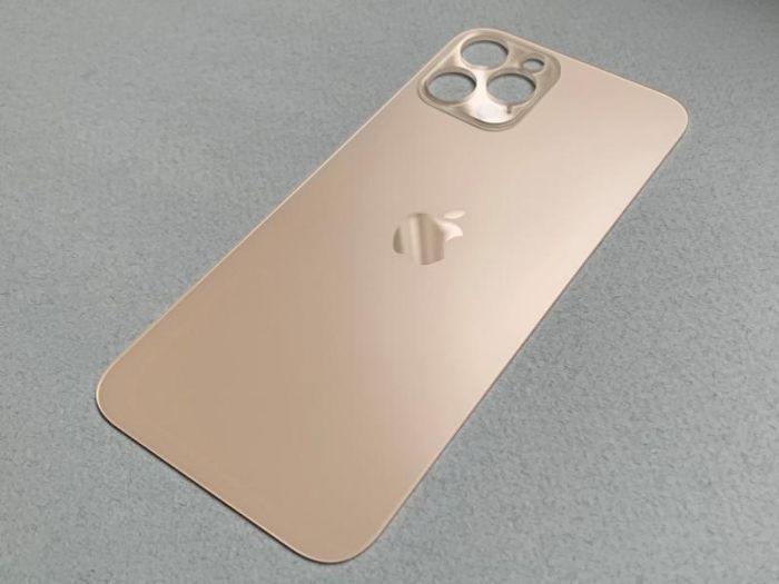 Заднее стекло корпуса для Apple iPhone 12 Pro золотистое со стеклом камеры