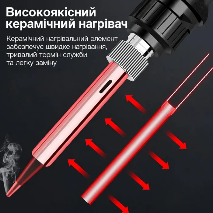 Паяльник A-096 / Жало 900M / LCD экран / кнопочная регулировка / 180 - 480 °C /  220В 80Вт