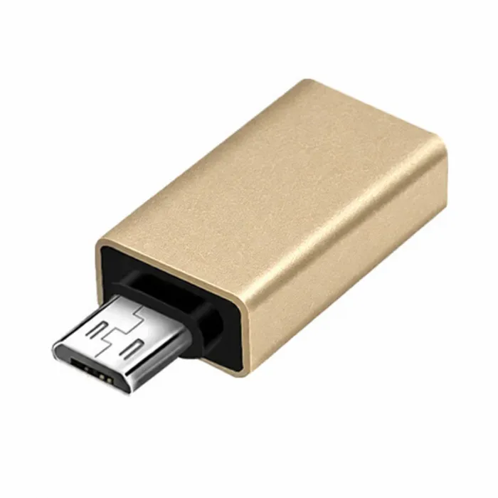 OTG переходник Micro-USB - USB 3.0 адаптер Золотой
