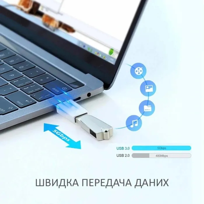 OTG переходник Micro-USB - USB 3.0 адаптер Золотой