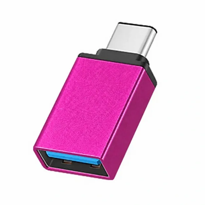 OTG переходник USB Type-C - USB 3.0 адаптер Розовый