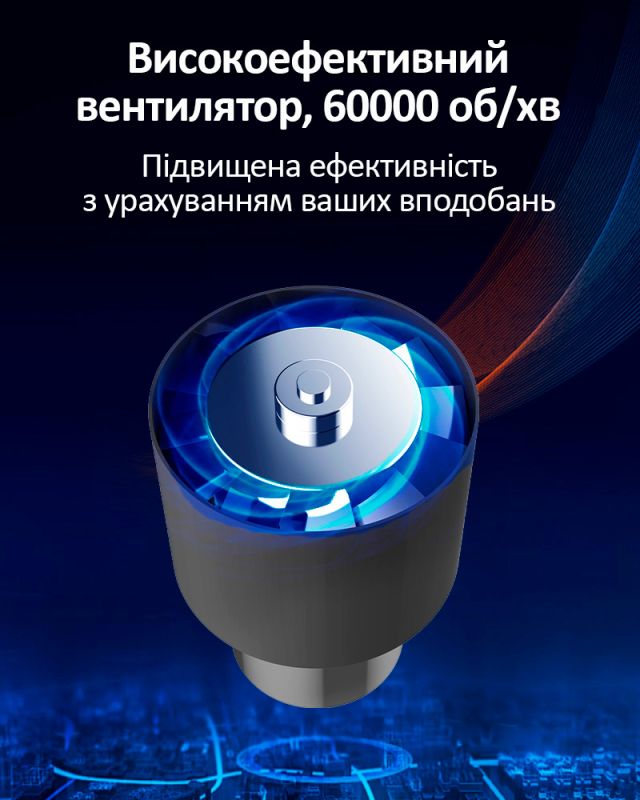 Термофен Quick TR1 Smart / портативний / OLED / 55 л/хв / 100 - 550°C / 3 насадки / 1000W