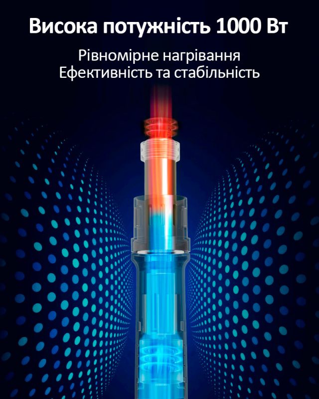 Термофен Quick TR1 Smart / портативный / OLED / 55 л/мин / 100 - 550°C / 3 насадки / 1000W