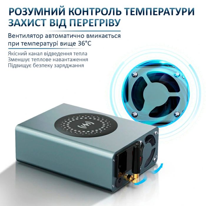Зарядная станция AiXun DP20 / 8 USB / быстрая зарядка QC4.0 PD3.0 + беспроводная / 8А / 200Вт