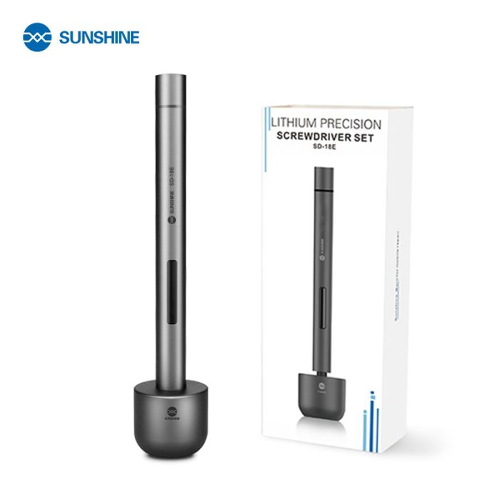 Аккумуляторная отвертка SUNSHINE SD-18E / прецизионная / подсветка / набор бит 14 шт. / iPhone 17