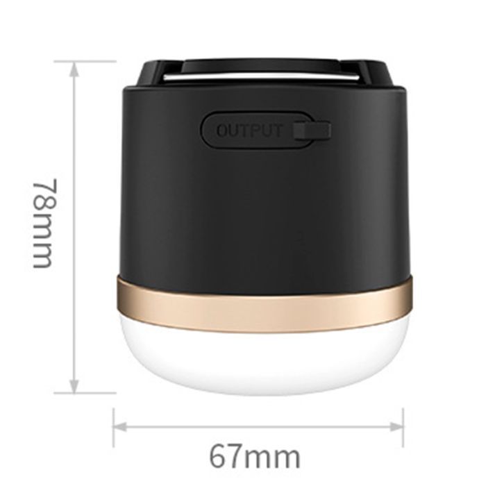Фонарь ручной кемпинговый Portable Light ,5 режимов, Powerbank 7200mAh, магнит, IP65 Черный