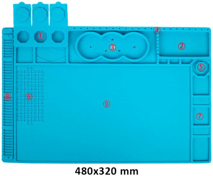 Термоизоляционный силиконовый коврик для микроскопа Mechanic V56 (480*320 mm)
