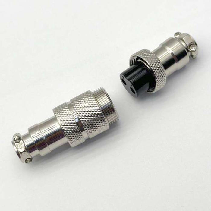 Роз'єм авіаційний GX16 2 pin (тато+мама) кріплення на кабель, штекер, гніздо, захисний кожух