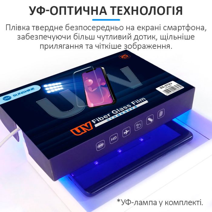 Захисна плівка УФ із скловолокна Sunshine SS-075U / з УФ лампою / пачка 25 шт