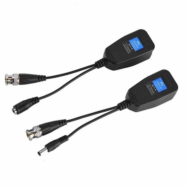 Пассивный приемопередатчик видеосигнала (балун) AHD/CVI/TVI, DC+BNC - RJ-45 2 шт.