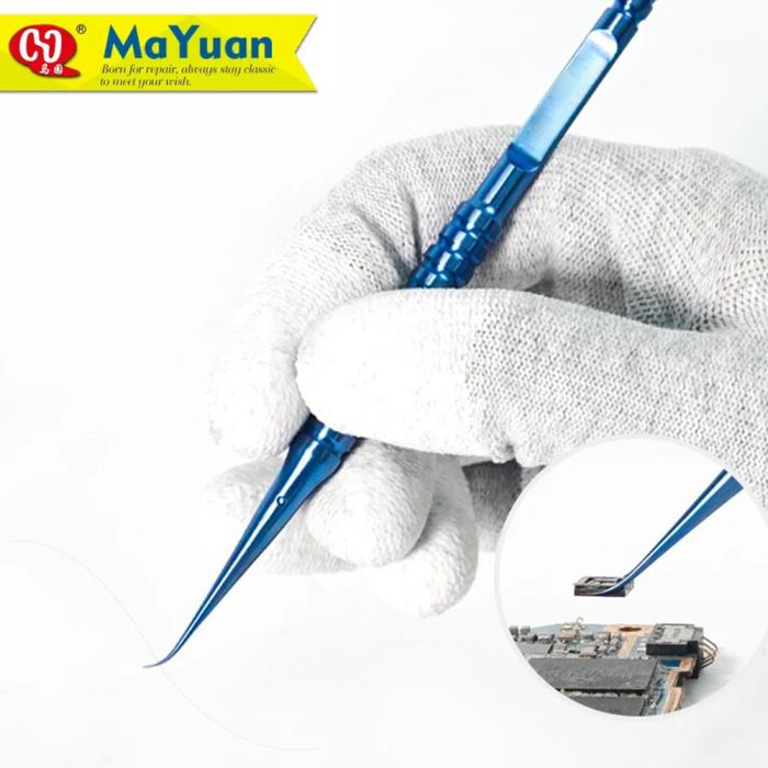 Пінцет титановий MaYuan MY-30C надточний, антимагнітний, прецизійний, вигнутий