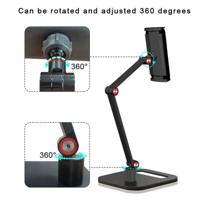 Держатель / подставка настольная / поворотная 360° / для планшетов, смартфонов / металлическая Silver