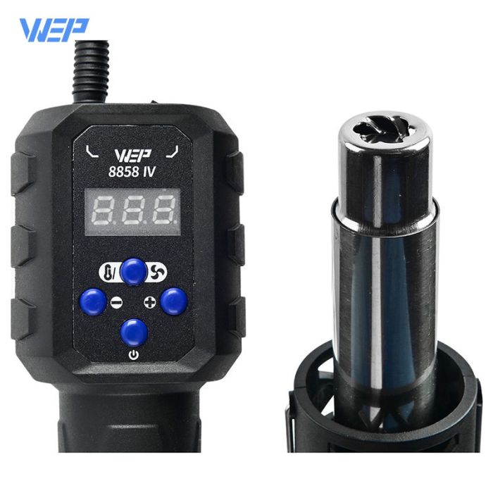 Термофен WEP 8858-IV / РК-дисплей / цифрове регулювання / компактний / 120 л/хв / 100 - 500°C / 700 Вт