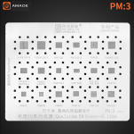 Трафарет BGA Amaoe Qualcomm 0.40x16x16, 0.35x12x12, PM7150, PM7150A, PM439, PM845/562, PM660 A/L, PM670 A/L, PM660, PM670, PM8150C, PM8150B, PM6150L/PM8150L, PM6150, PM540, PMI632, PM640, PM8150, PM6125, PM660D PM:3 V2.0 (0.12mm)