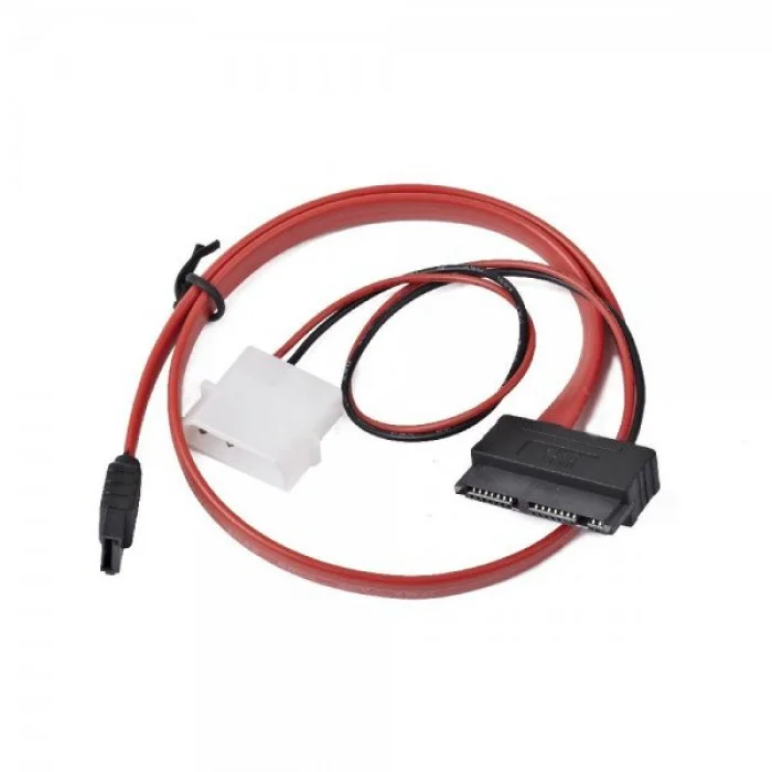 Кабель SATA совмещенный с питанием, Red, 45/25 см, Cablexpert, питание Molex (CC-MSATA-001)