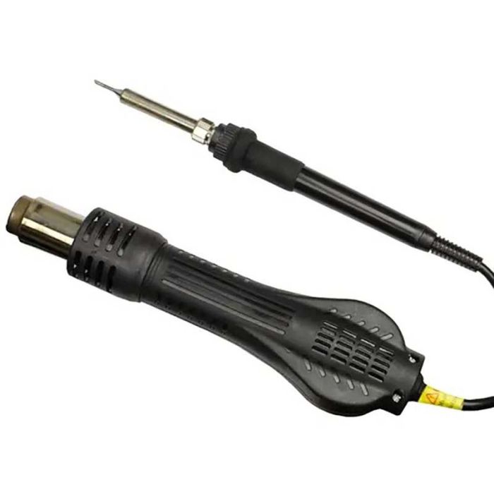 Паяльная станция Forward 878D 2 в 1 термофен + паяльник, LED дисплей, 3 насадки, 100 - 480°C, 700 Вт