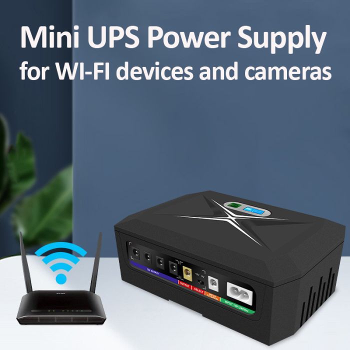 Источник бесперебойного питания (ИБП, UPS) DCP60W для роутера, терминала, камеры (60 Вт, 20800 mah) Black