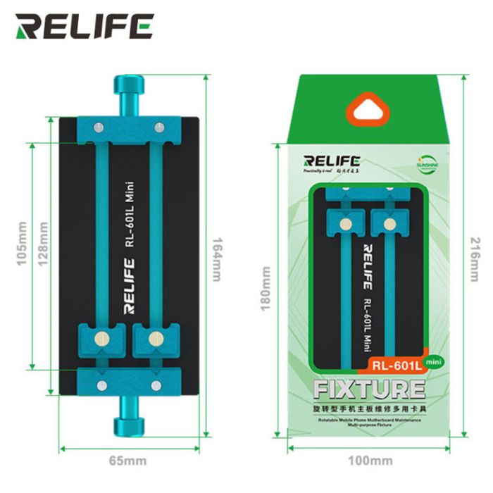 Держатель термостойкий RELIFE RL-601L Mini / фиксатор 360° / для ремонта плат, микросхем, BGA
