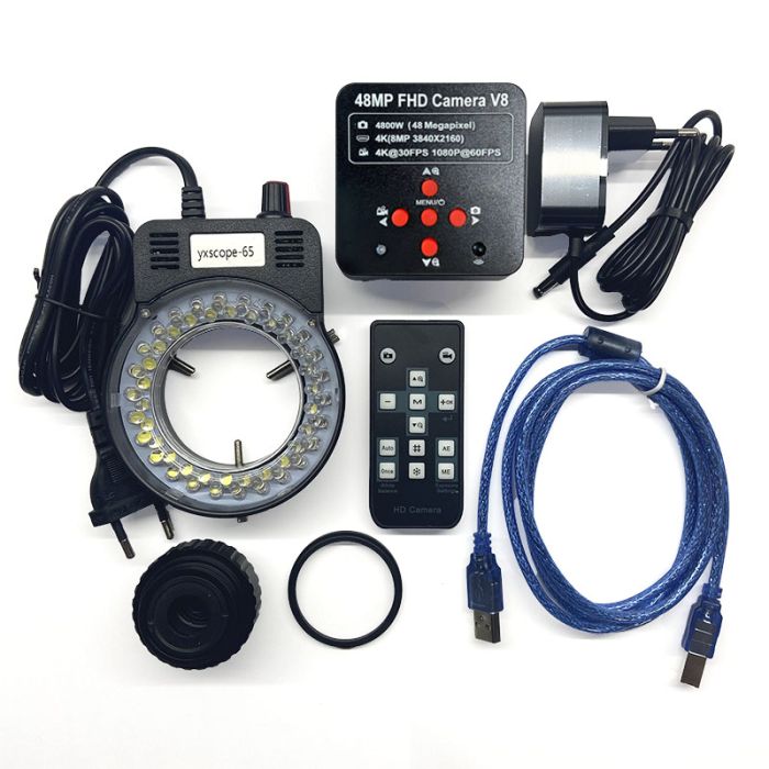 Микроскоп тринокулярный SZM7045T-STL2 + камера 48 Mp / двойной кронштейн / кратность 45X / LED подсветка