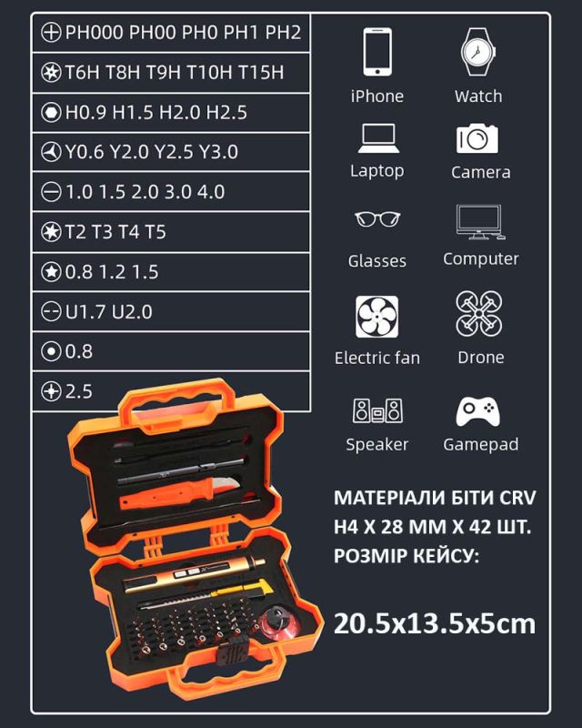 Викрутка акумуляторна SW-80077 / набір 53 в 1 / для точних робіт / Type-C / 350 mAh / в кейсі