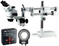 Микроскоп тринокулярный SZM7045T-STL2 + камера 48 Mp / двойной кронштейн / кратность 45X / LED подсветка