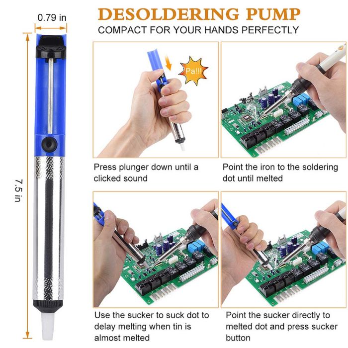 Паяльный набор в пенале 936H-20, паяльник 80 Вт, LCD, 180-480°C, жала 900М, олово, инструменты, подставка