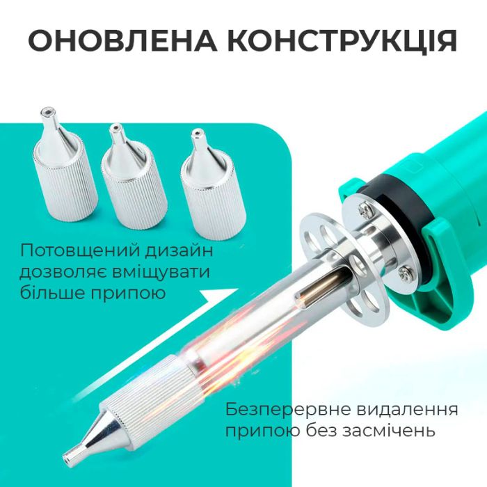 Олововідсмоктувач електричний YIHUA 929D-VI / екстрактор для припою / 410°C / 180 Вт