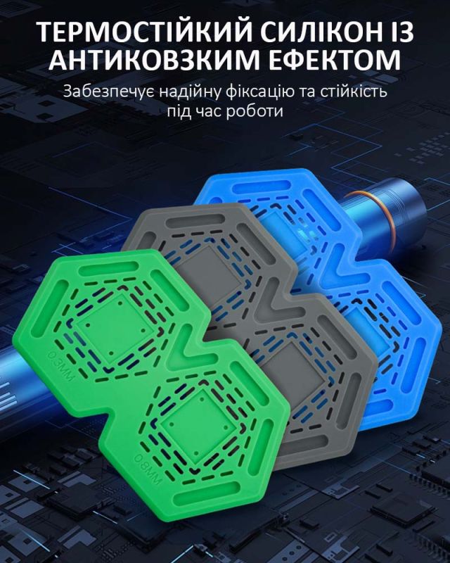 Килимок силіконовий TELIJIA TE-720 для ремонту BGA, реболінгу процесорів, мікросхем, магнітний Синій