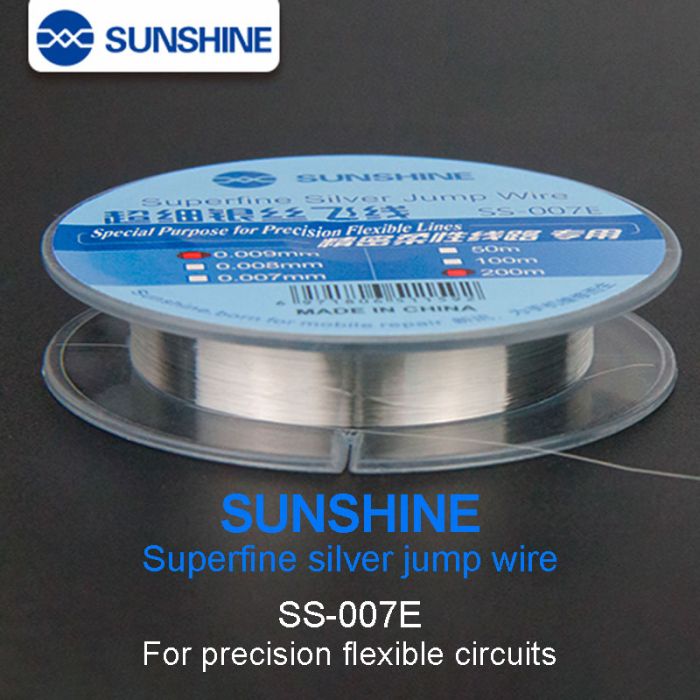 Проволока, нить для монтажа перемычек SUNSHINE SS-007E серебряная / 0.009 mm / 200 m