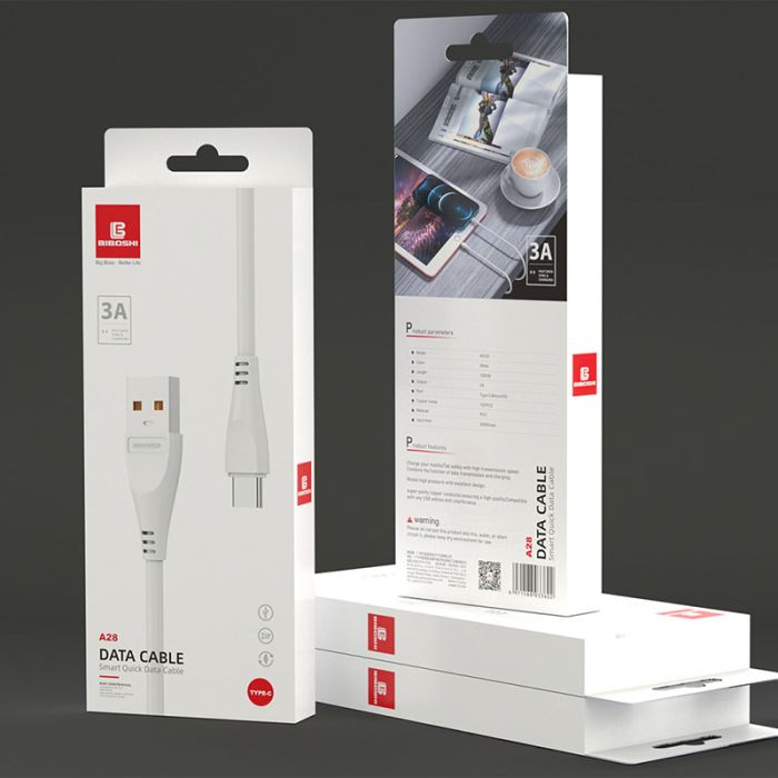 Кабель Biboshi A28 USB - Micro-USB / 90см / 3A / white