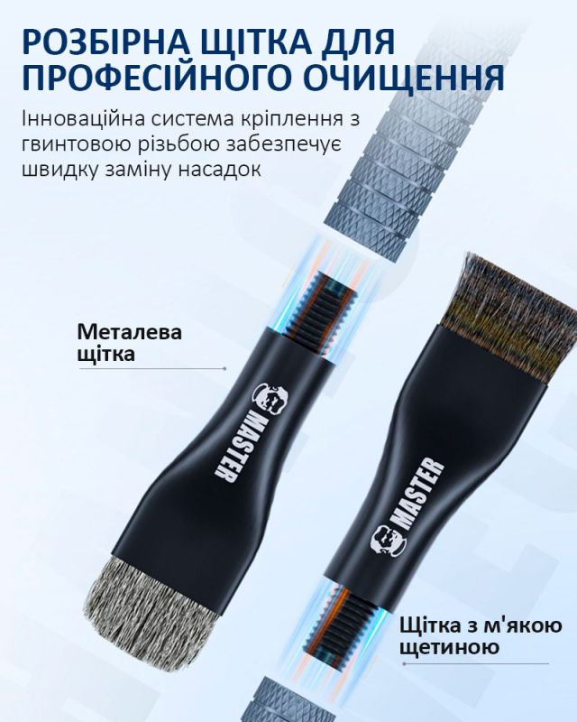 Щітка двостороння Mechanic / антистатична / металева / для ремонту плат