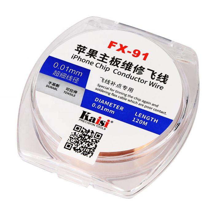 Проволока, нить Kaisi FX-91 для монтажа перемычек / в катушке / D=0.01 mm / L=120 m