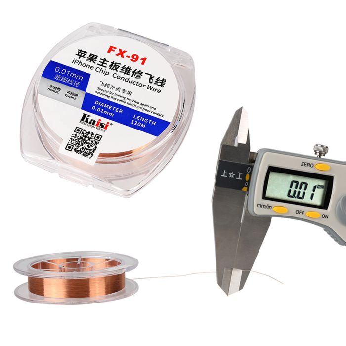 Дріт, нитка Kaisi FX-91 для монтажу перемичок / в котушці / D=0.01 mm / L=120 m