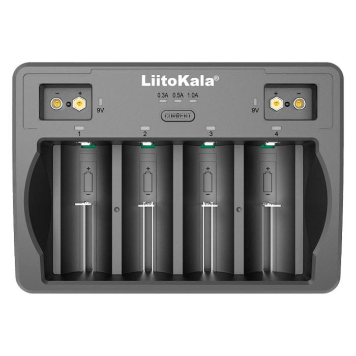 Зарядний пристрій Liitokala Lii-D4 / 4+2 канали / для акумуляторів AA, AAA, 18650, 26650, 32700, Крона