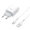 Сетевое зарядное устройство Hoco C73A  2.4A with MicroUSB cable White