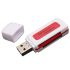 Кардридер универсальный 4в1 MERLION CRD-5RD TF/Micro SD, USB2.0, RED, OEM
