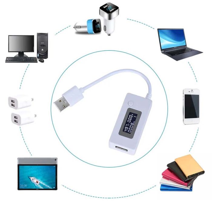 Многофункциональный USB тестер KEWEISI KCX-017 тока напряжения емкости Белый