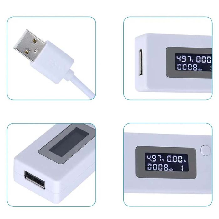 Многофункциональный USB тестер KEWEISI KCX-017 тока напряжения емкости Белый