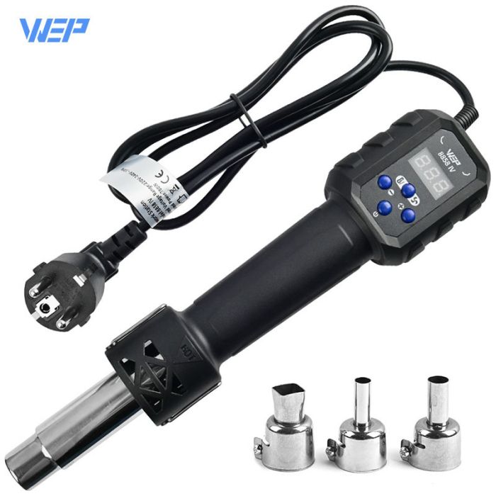 Термофен WEP 8858-IV / РК-дисплей / цифрове регулювання / компактний / 120 л/хв / 100 - 500°C / 700 Вт