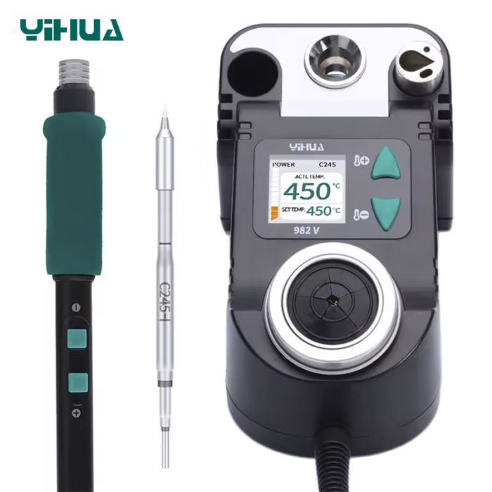 Паяльная станция YIHUA 982 V / прецизионный паяльник C245 / 90-450°C / 60 Вт Black