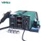 Паяльная станция 2 в 1 YIHUA 952D+ / термофен + паяльник / жало 900М / 4 насадки / 100 - 450°C / 700 Вт