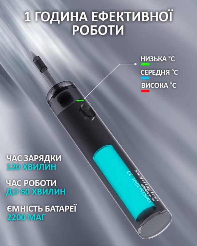 Паяльный набор портативный паяльник / жала 3 шт./ коврик / припой / флюс / USB 5В / 8 Вт / в пенале