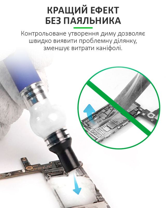 Детектор короткого замыкания RELIFE RL-069B распылитель паров канифоли / USB 5В / Синий