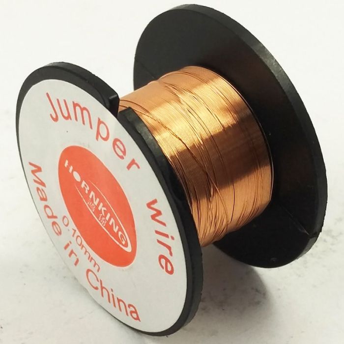 Проволока медная в катушке Hornking для монтажа перемычек / длина 10 м / D=0.10 mm